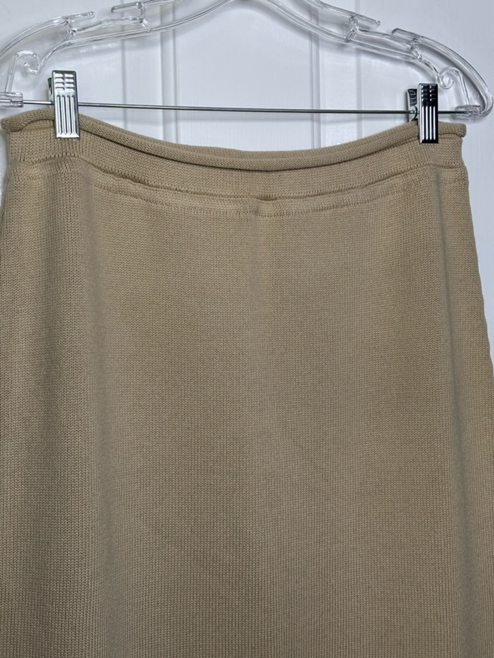 EUC The Row Calista Neutral Tan Knit A-Line Skirt Pull On Size M - Picture 2 of 8